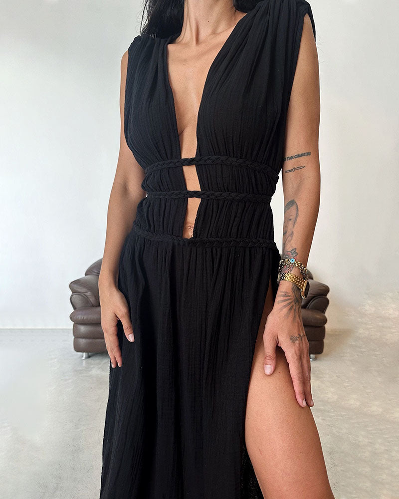 Zoe – Vestito boho con spacco