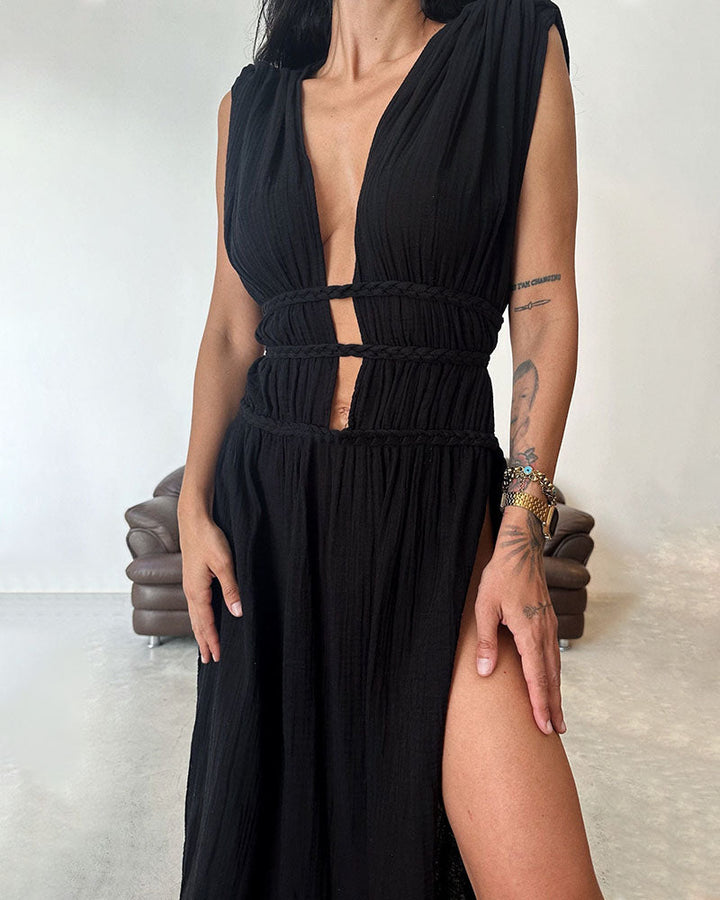 Zoe – Vestito boho con spacco