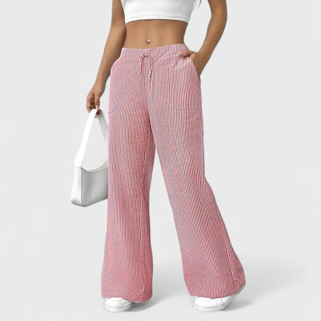 Dominique - Pantaloni larghi e comodi con dettagli eleganti