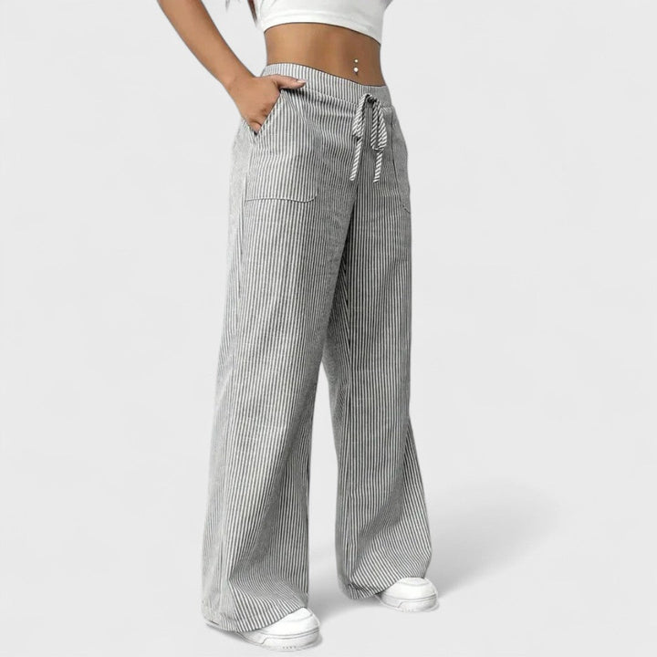 Dominique - Pantaloni larghi e comodi con dettagli eleganti