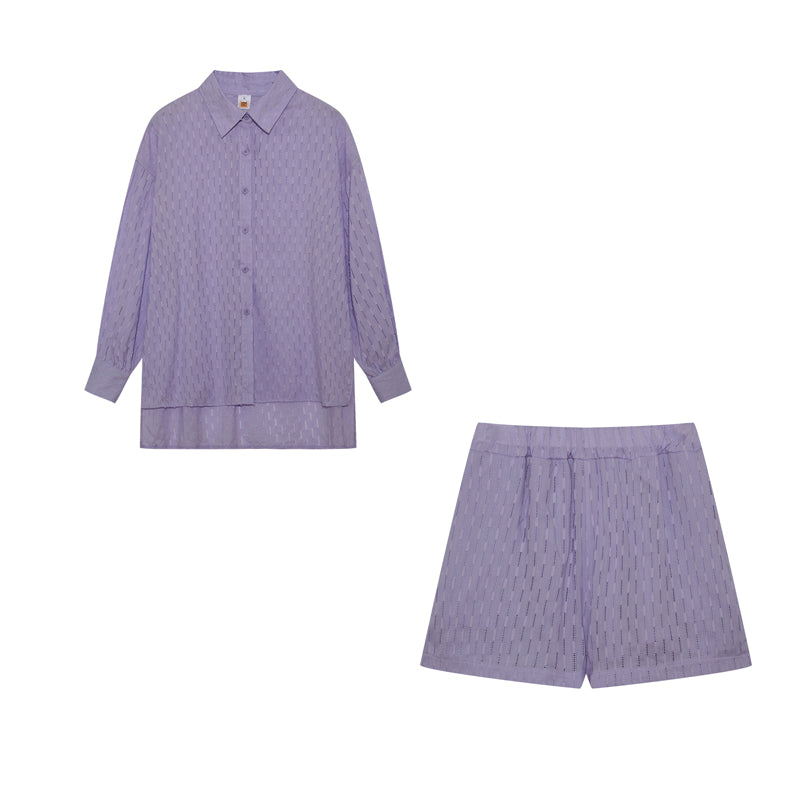 Elizabeth - Completo di due pezzi fluido con camicia e pantaloni corti