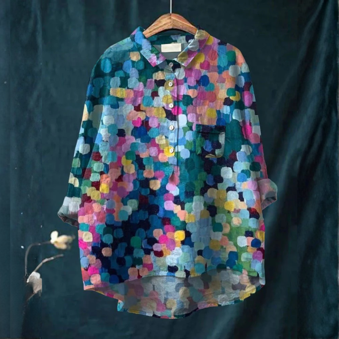 Eleonora – Camicia di lino con stampa