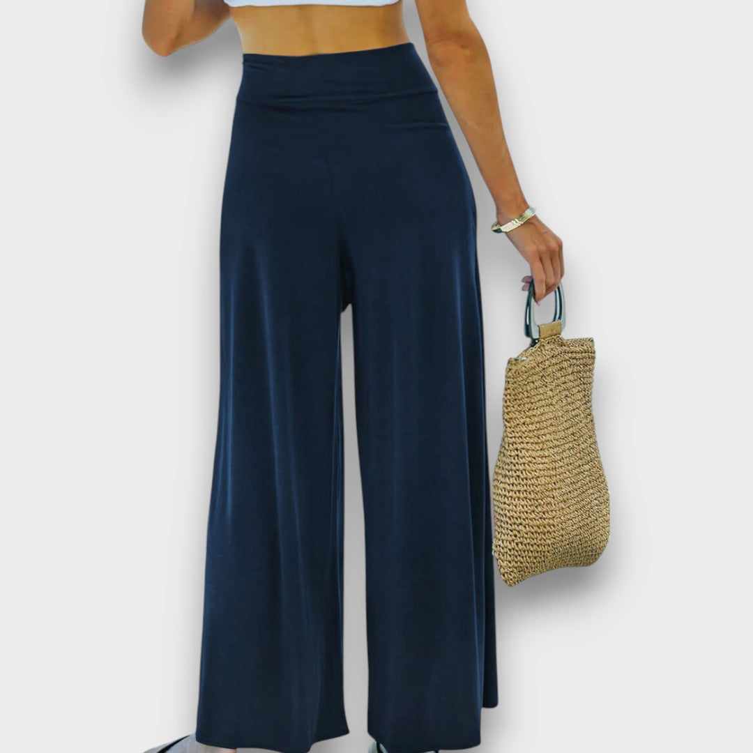 Narella – Pantaloni estivi con effetto incrociato e vita da annodare