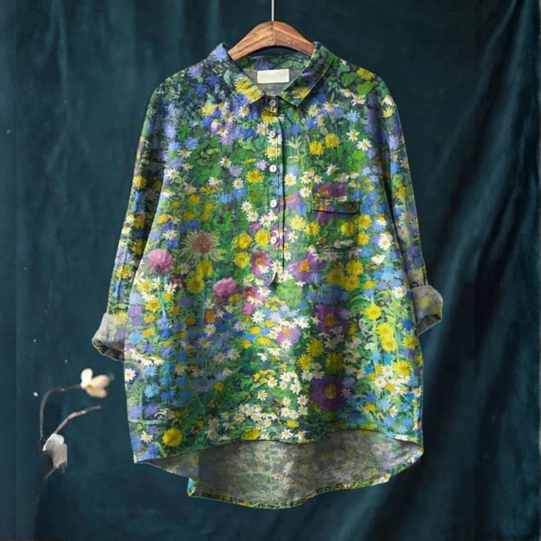 Donatella – Camicia di lino con stampa