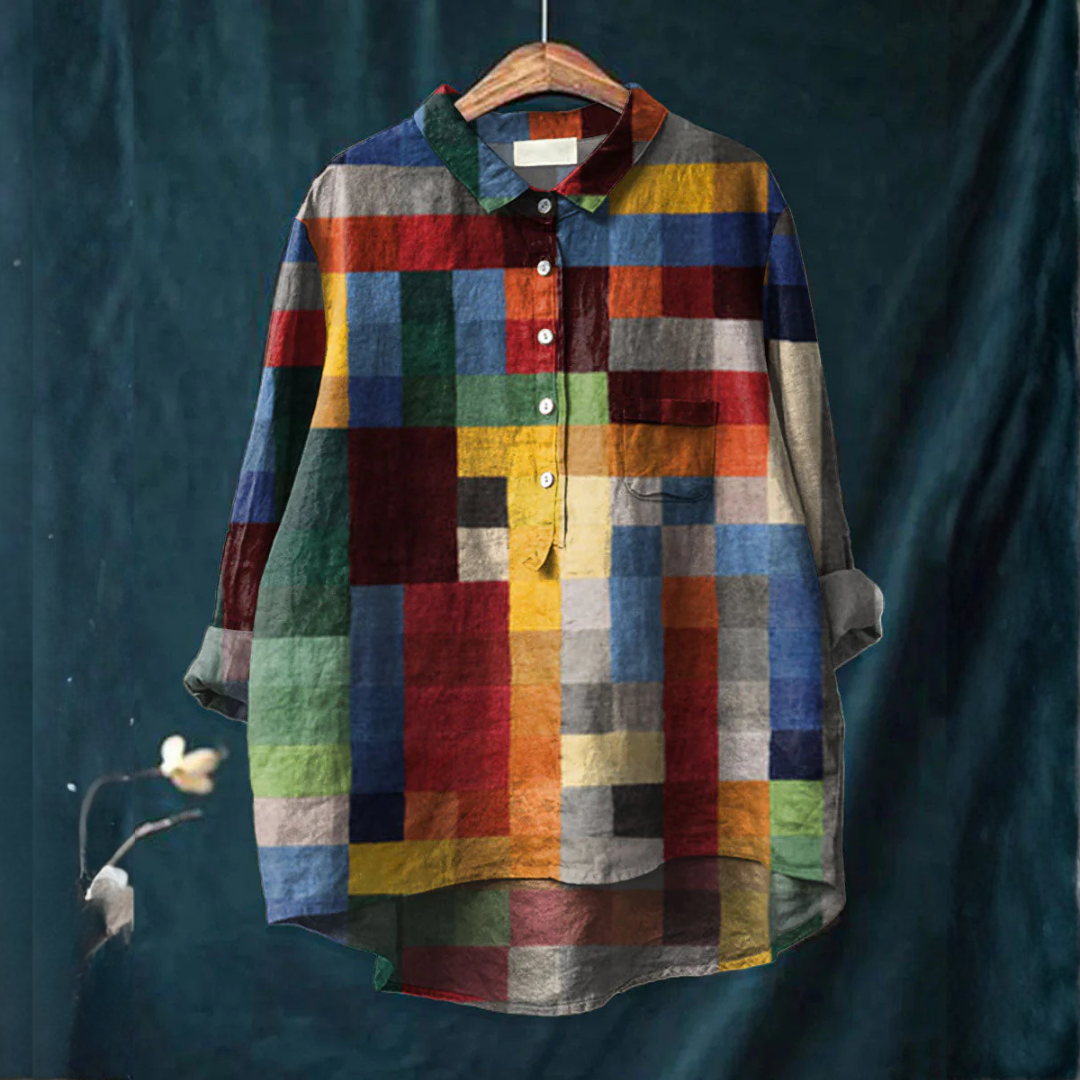 Mirella – Camicia di lino con stampa