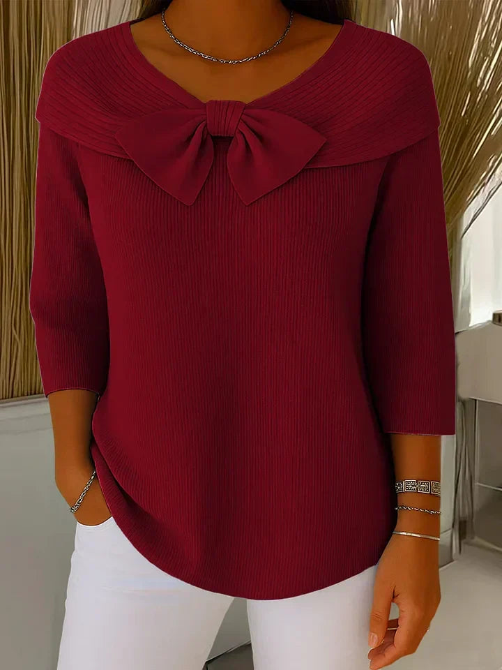 Clara | Maglione Elegante con Fiocco in Tessuto Morbido