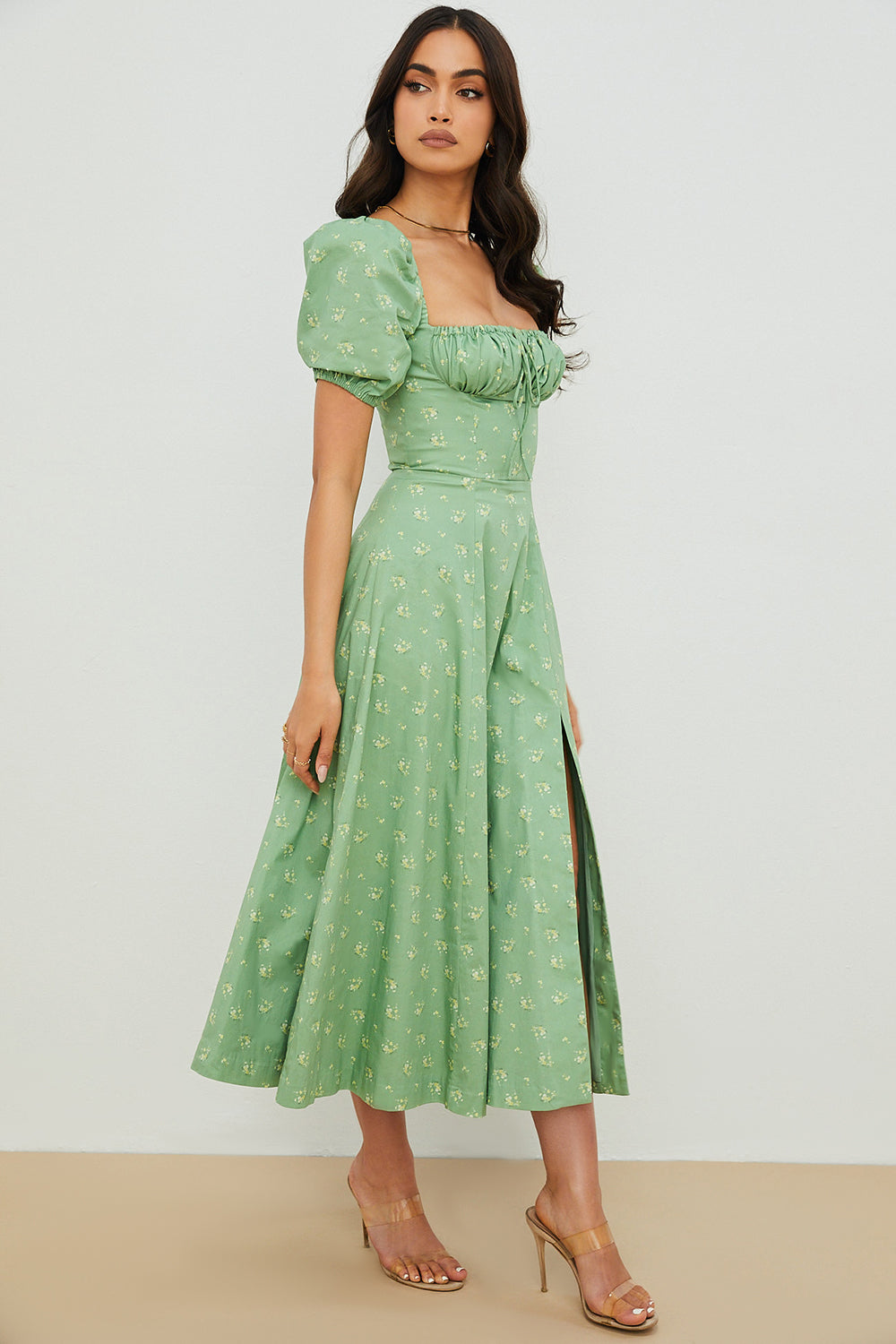 Arianna – Vestito boho con maniche a sbuffo