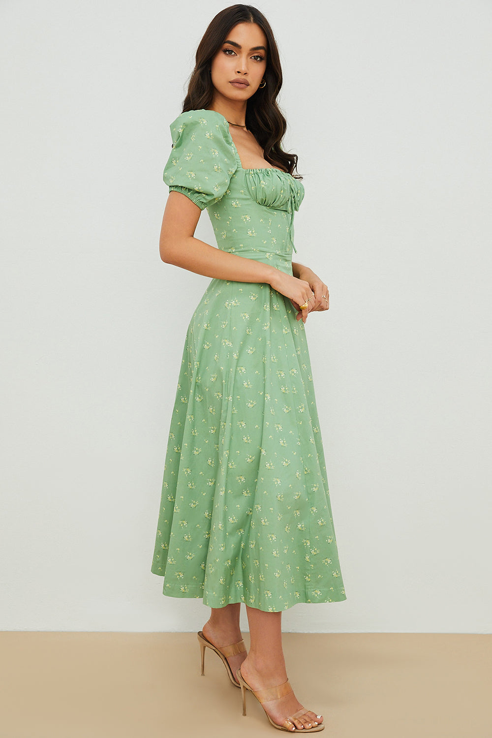 Arianna – Vestito boho con maniche a sbuffo