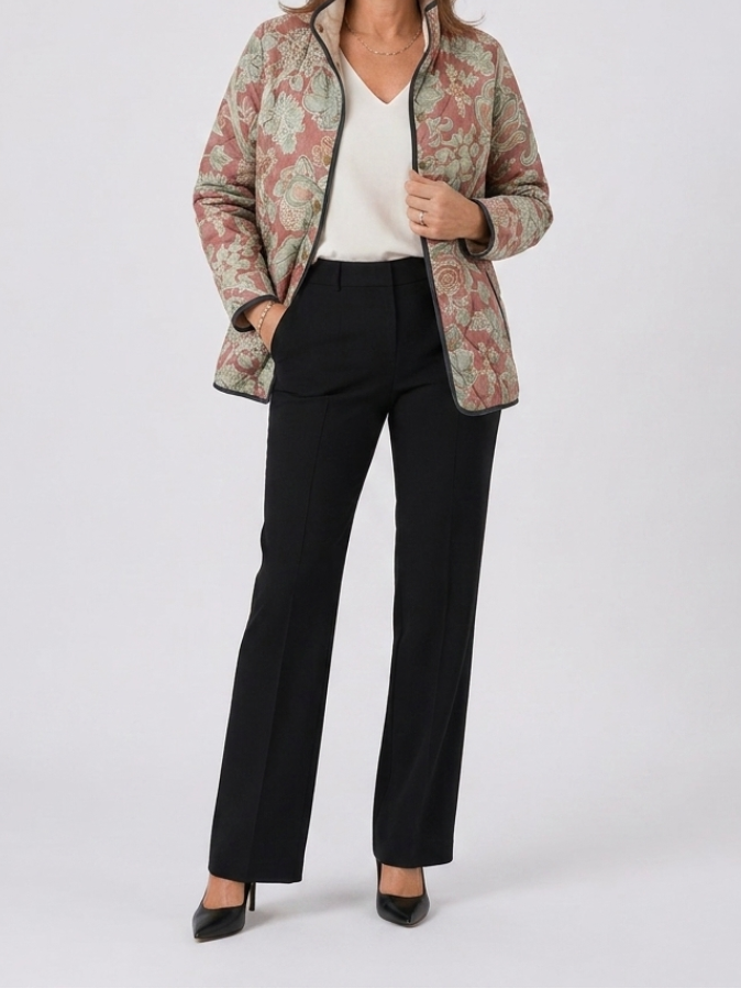 Naya | Giacca Trapuntata Vintage Floreale Casual