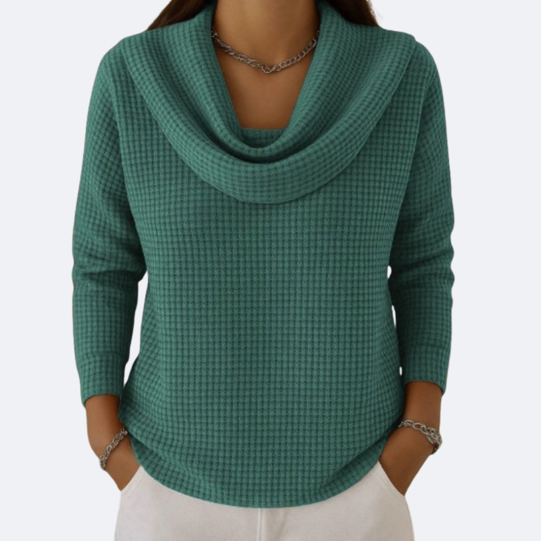 LIVIA - Maglione con Collo Morbido Termico Effetto Waffle