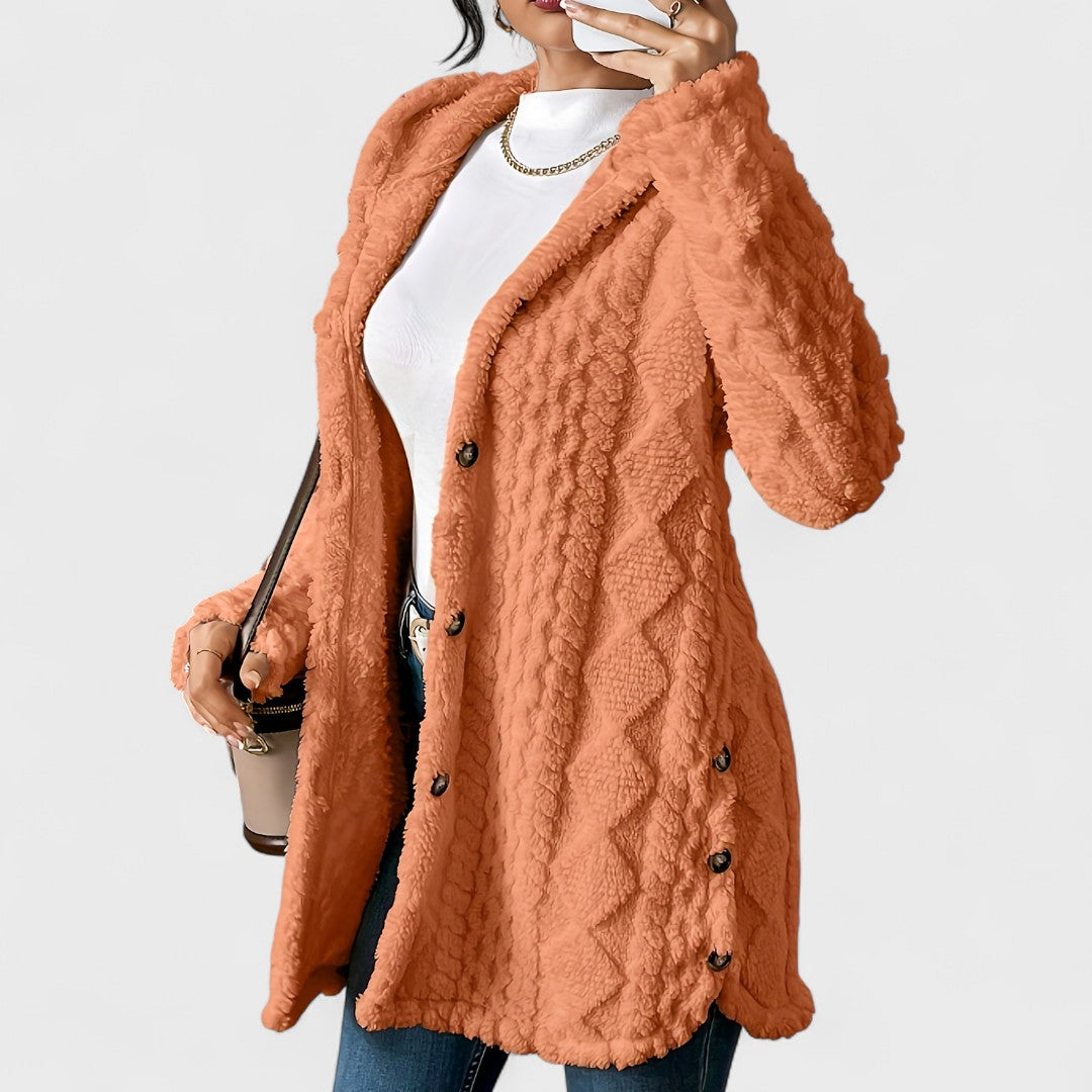 Katerina - Cardigan Cappotto con Cappuccio Caldo