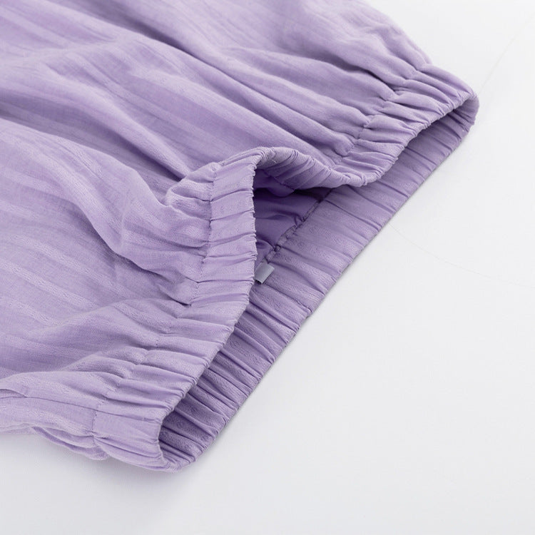 Yselia - Completo di due pezzi fluido con camicia e pantaloni corti