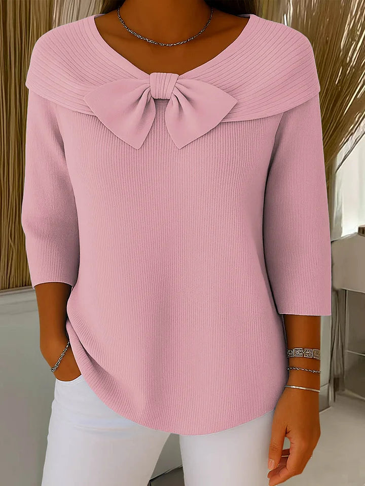 Clara | Maglione Elegante con Fiocco in Tessuto Morbido