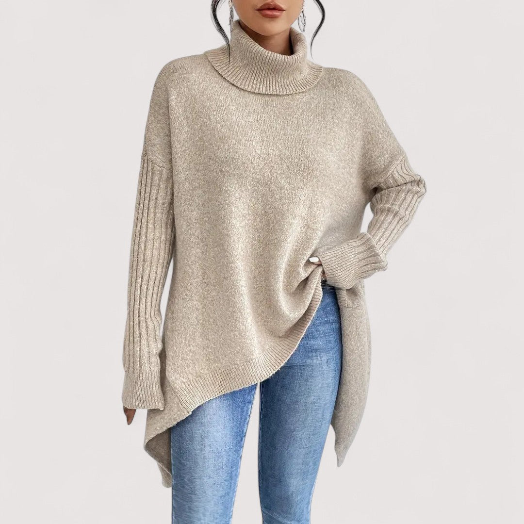 Patricia – Maglione Elegante a Collo Alto e Lungo