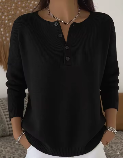 Vera | Maglione Elegante con Scollatura a Bottoni