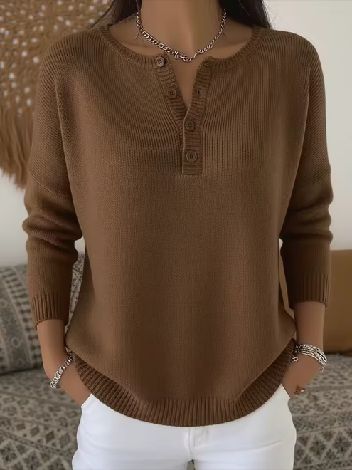 Vera | Maglione Elegante con Scollatura a Bottoni