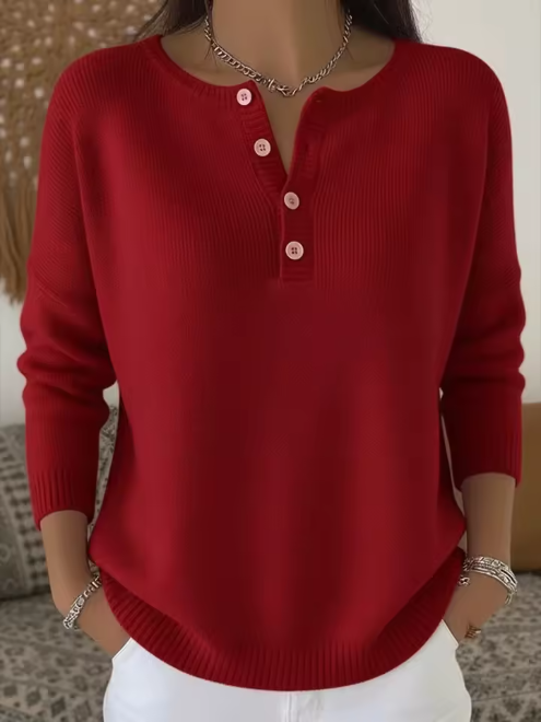 Vera | Maglione Elegante con Scollatura a Bottoni