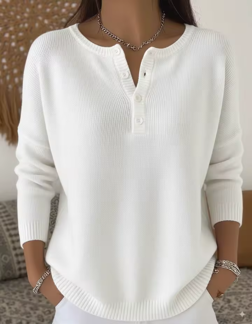 Vera | Maglione Elegante con Scollatura a Bottoni