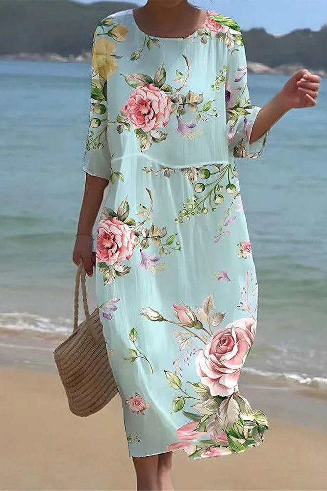Giorgia – Vestito boho floreale al tramonto