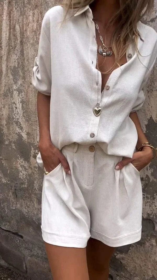Noa - Completo set di due pezzi in misto lino