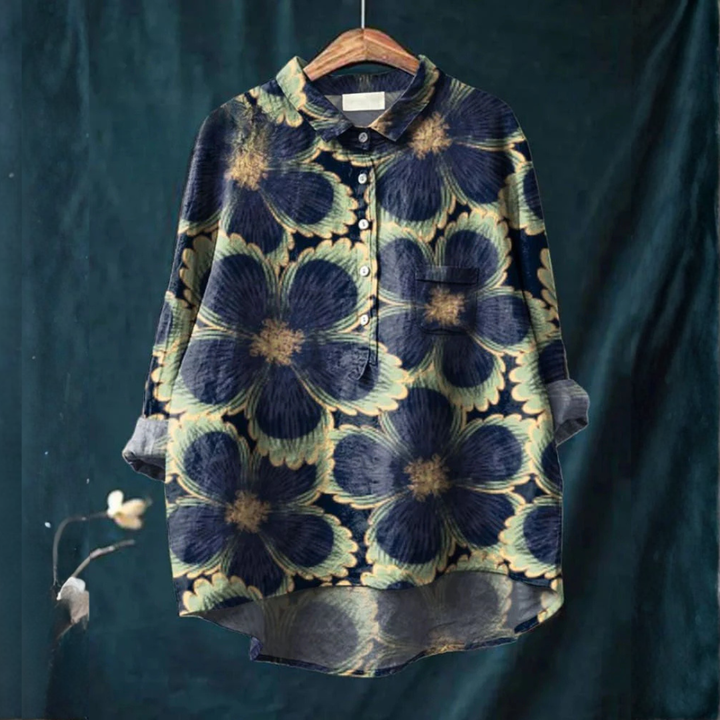 Chiara – Camicia di lino con stampa