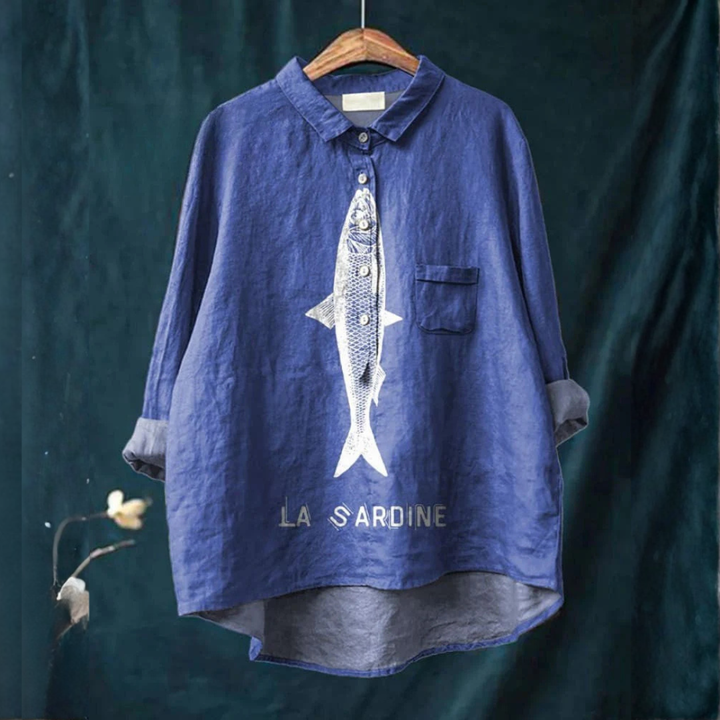 Federica – Camicia di lino con stampa