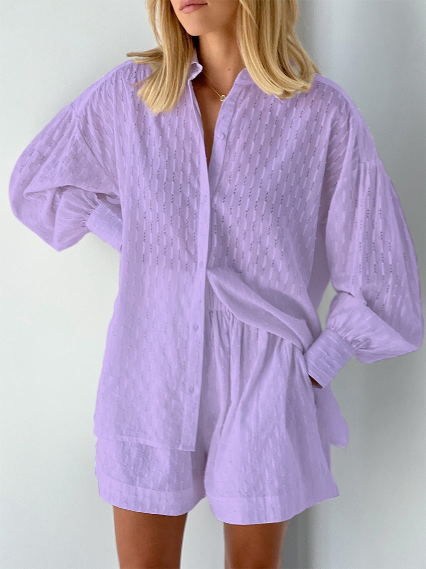 Elizabeth - Completo di due pezzi fluido con camicia e pantaloni corti