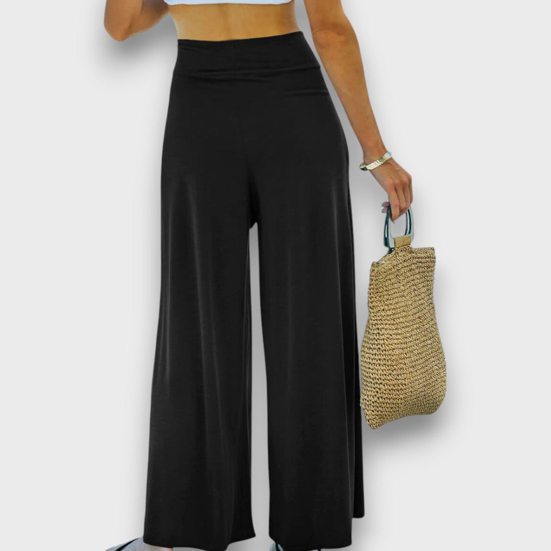 Narella – Pantaloni estivi con effetto incrociato e vita da annodare