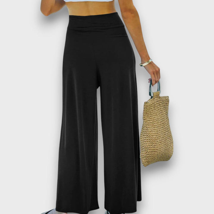 Narella – Pantaloni estivi con effetto incrociato e vita da annodare