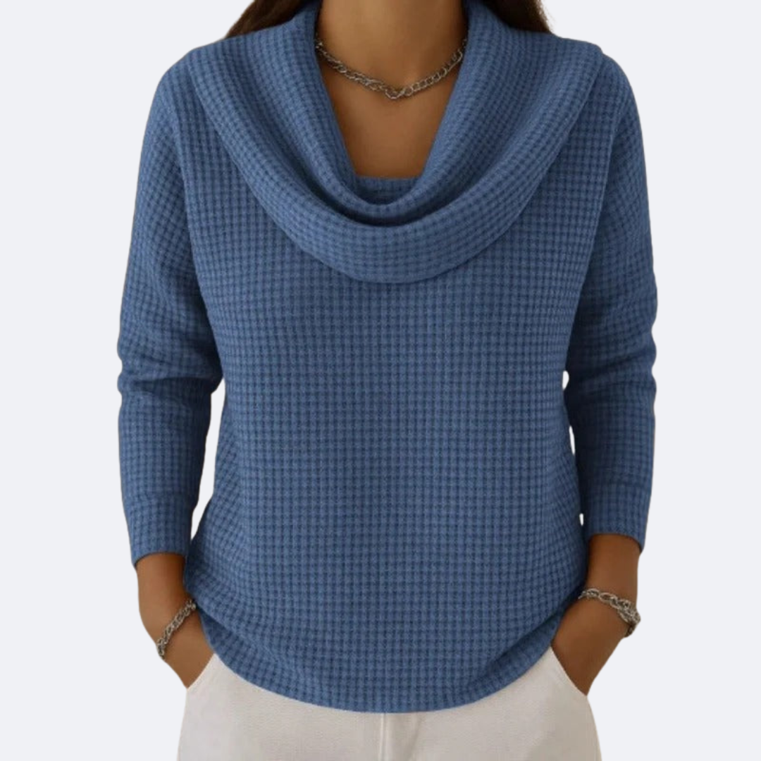 LIVIA - Maglione con Collo Morbido Termico Effetto Waffle