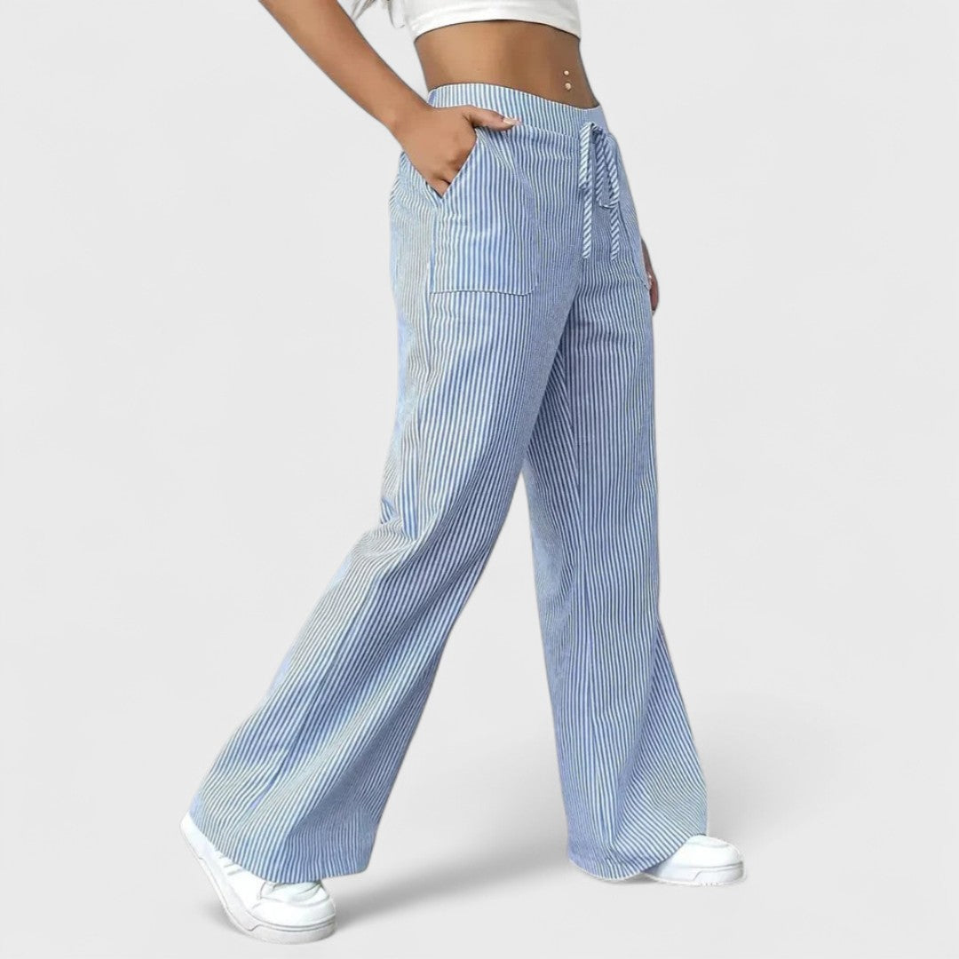 Dominique - Pantaloni larghi e comodi con dettagli eleganti