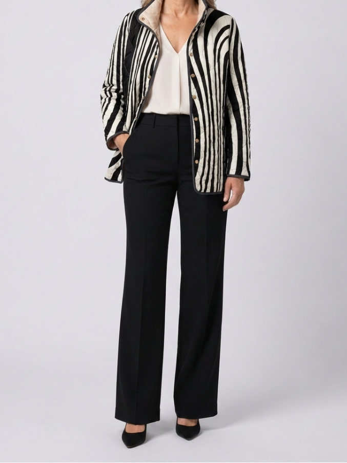 Soraya | Giacca Casual Trapuntata con Design Geometrico Astratto