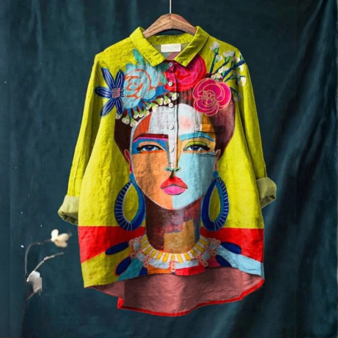 Margherita – Camicia di lino con stampa