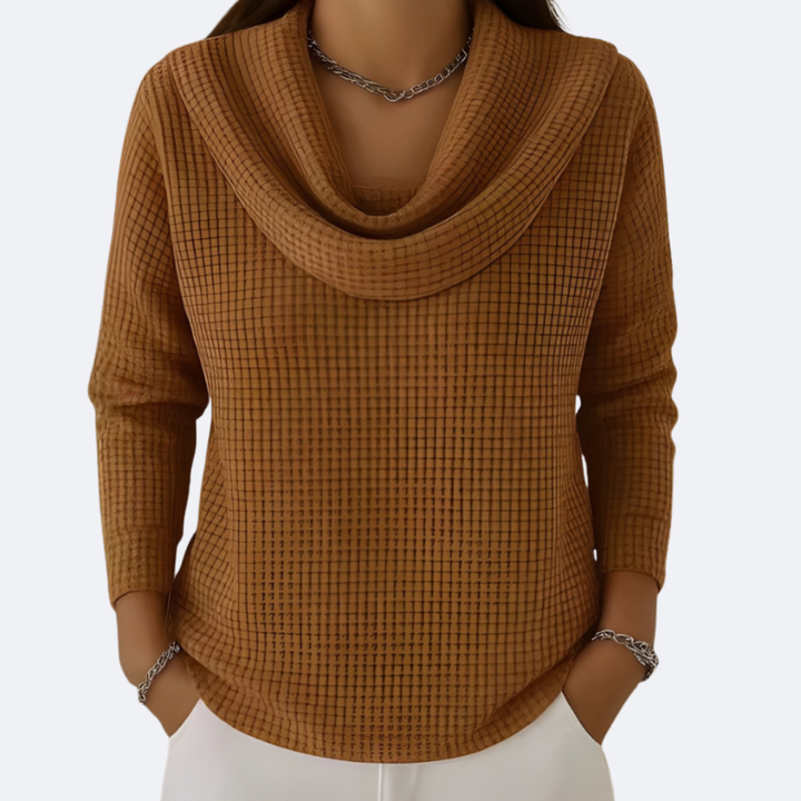 LIVIA - Maglione con Collo Morbido Termico Effetto Waffle