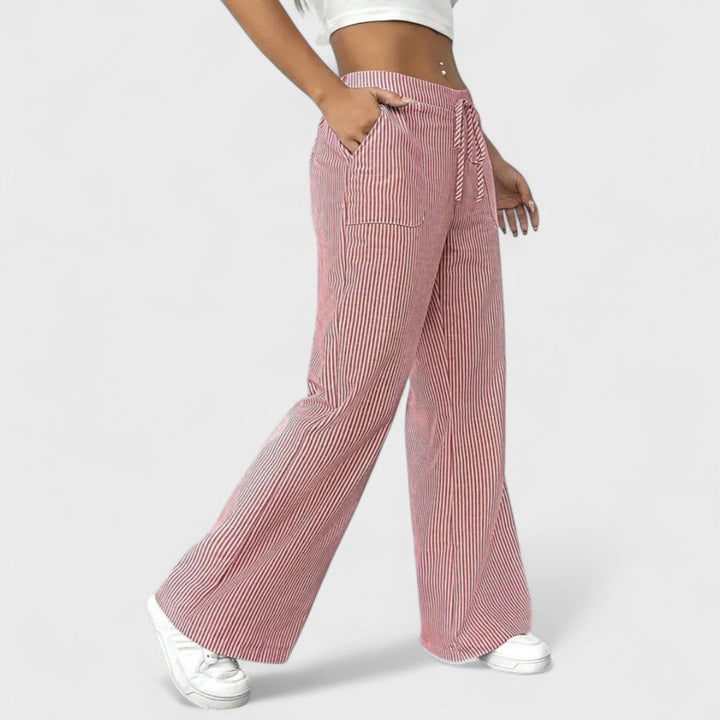 Dominique - Pantaloni larghi e comodi con dettagli eleganti