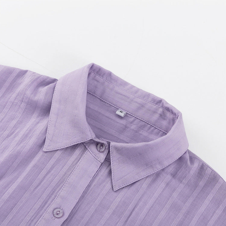 Yselia - Completo di due pezzi fluido con camicia e pantaloni corti
