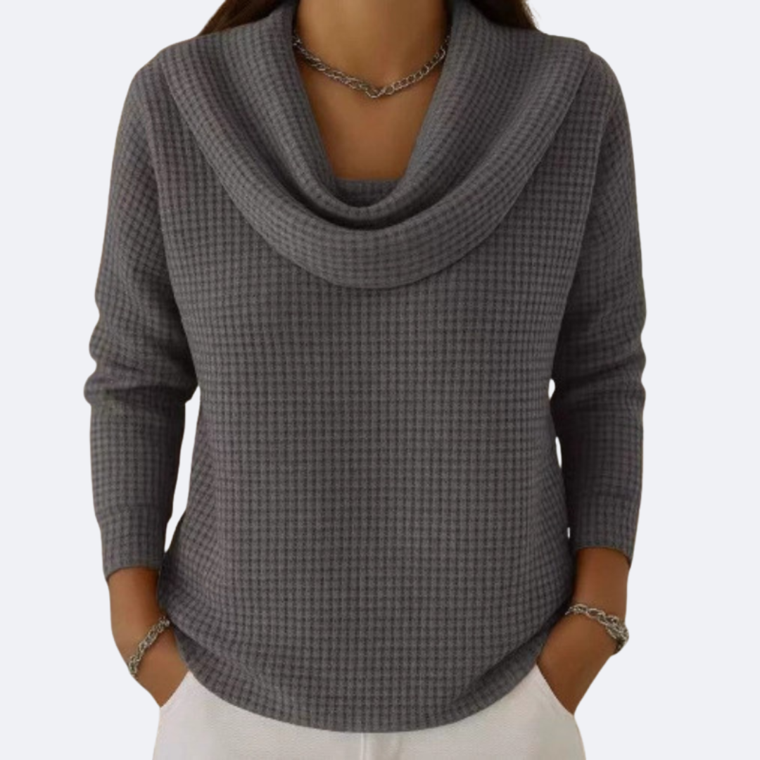 LIVIA - Maglione con Collo Morbido Termico Effetto Waffle
