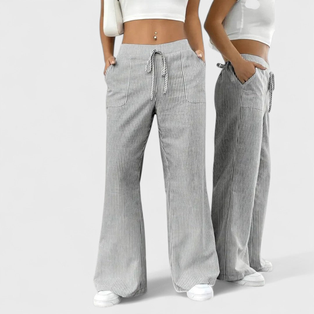 Dominique - Pantaloni larghi e comodi con dettagli eleganti