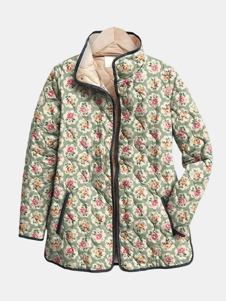 Aveline | Giacca Trapuntata con Stampa Floreale Vintage
