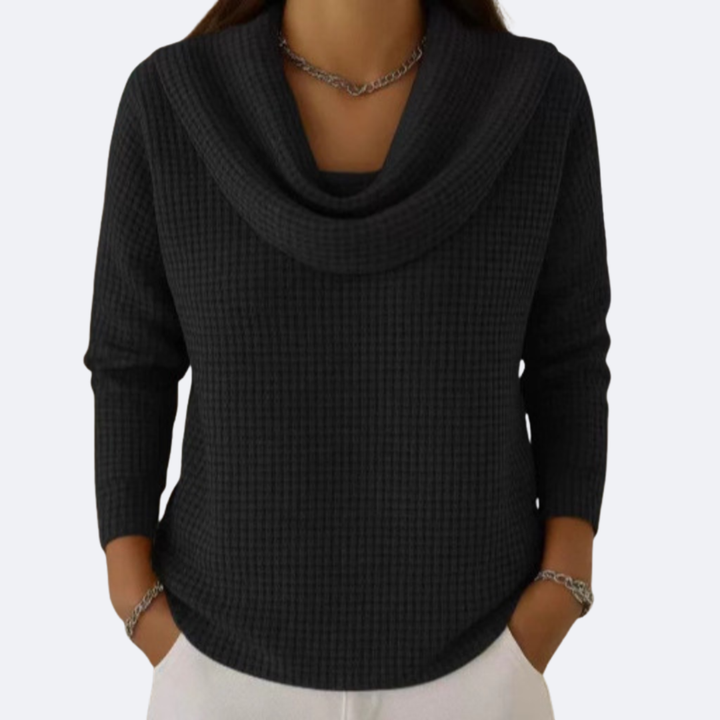 LIVIA - Maglione con Collo Morbido Termico Effetto Waffle