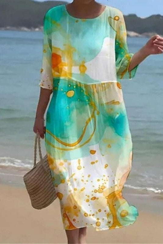 Giorgia – Vestito boho floreale al tramonto