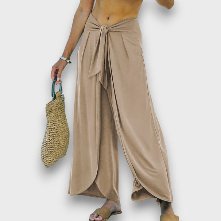 Narella – Pantaloni estivi con effetto incrociato e vita da annodare