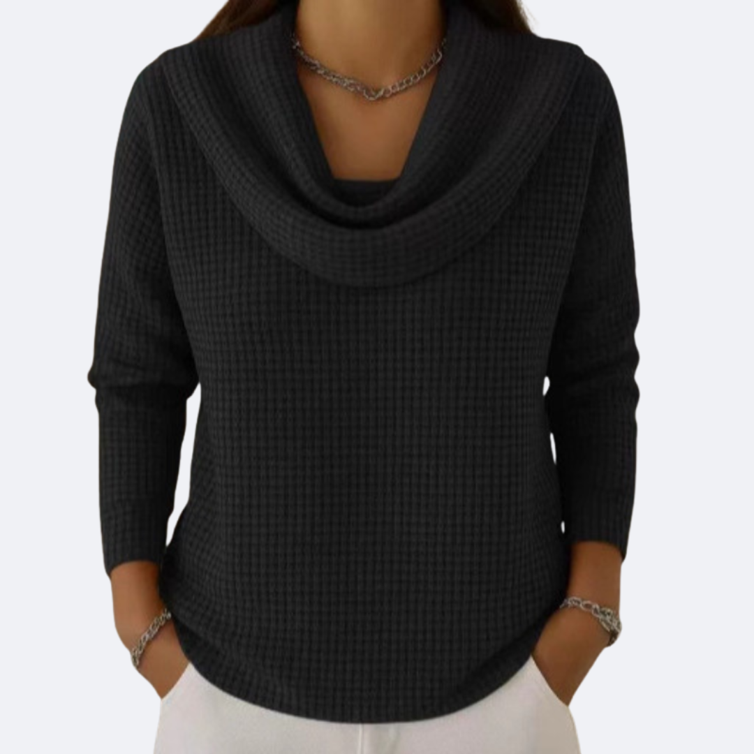 LIVIA - Maglione con Collo Morbido Termico Effetto Waffle