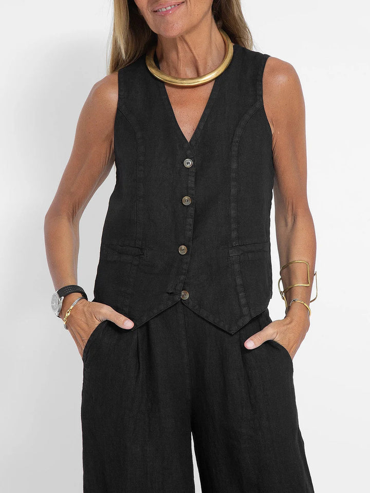 Aira - Completo di due pezzi con gilet e pantaloni a gamba larga