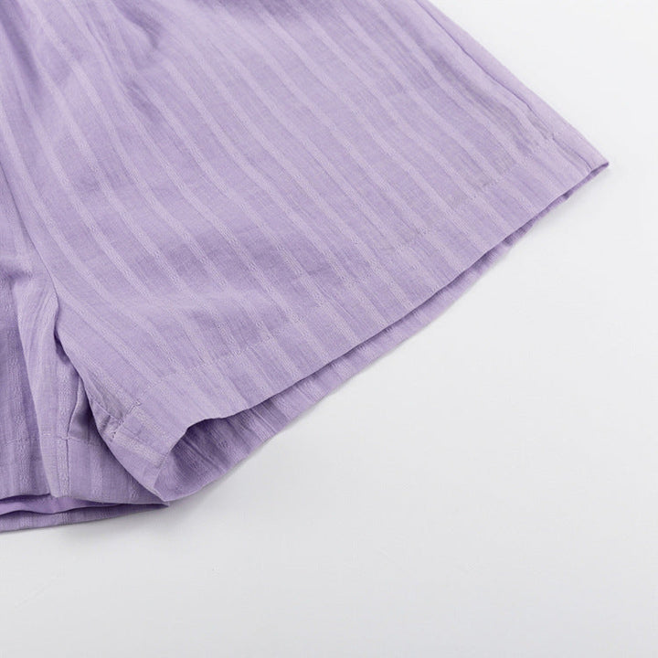 Yselia - Completo di due pezzi fluido con camicia e pantaloni corti