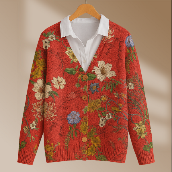Giulia | Cardigan Elegante con Stampa Floreale
