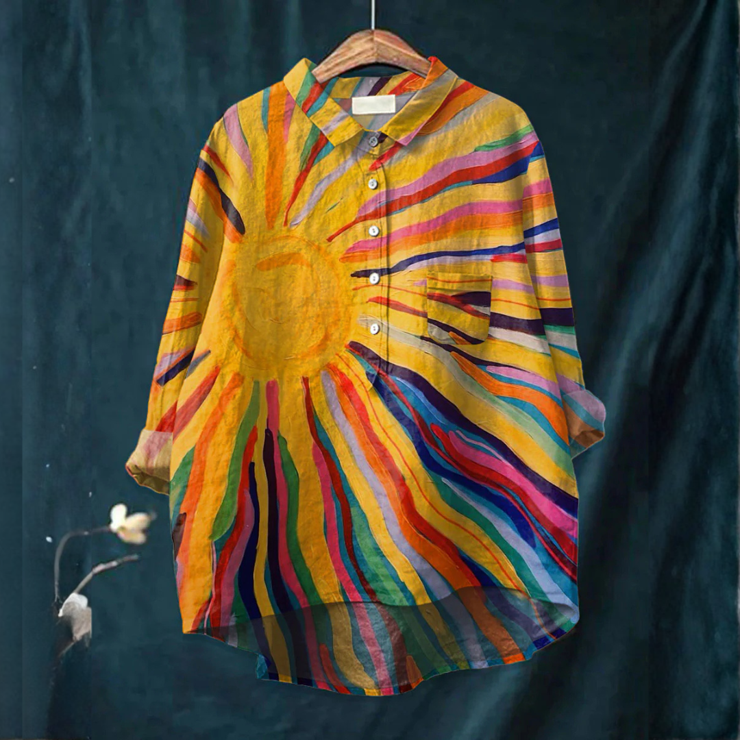 Luciana – Camicia di lino con stampa