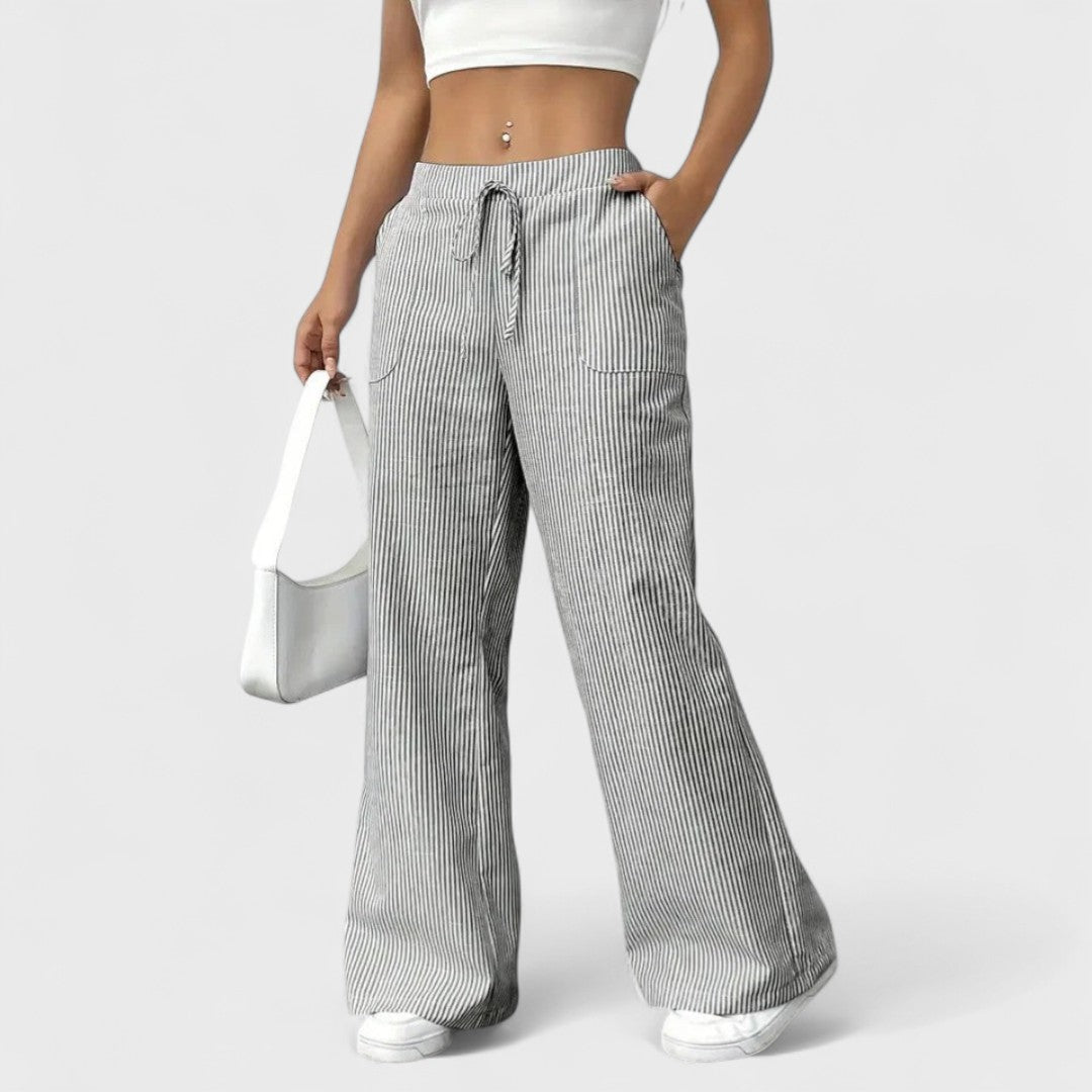 Dominique - Pantaloni larghi e comodi con dettagli eleganti