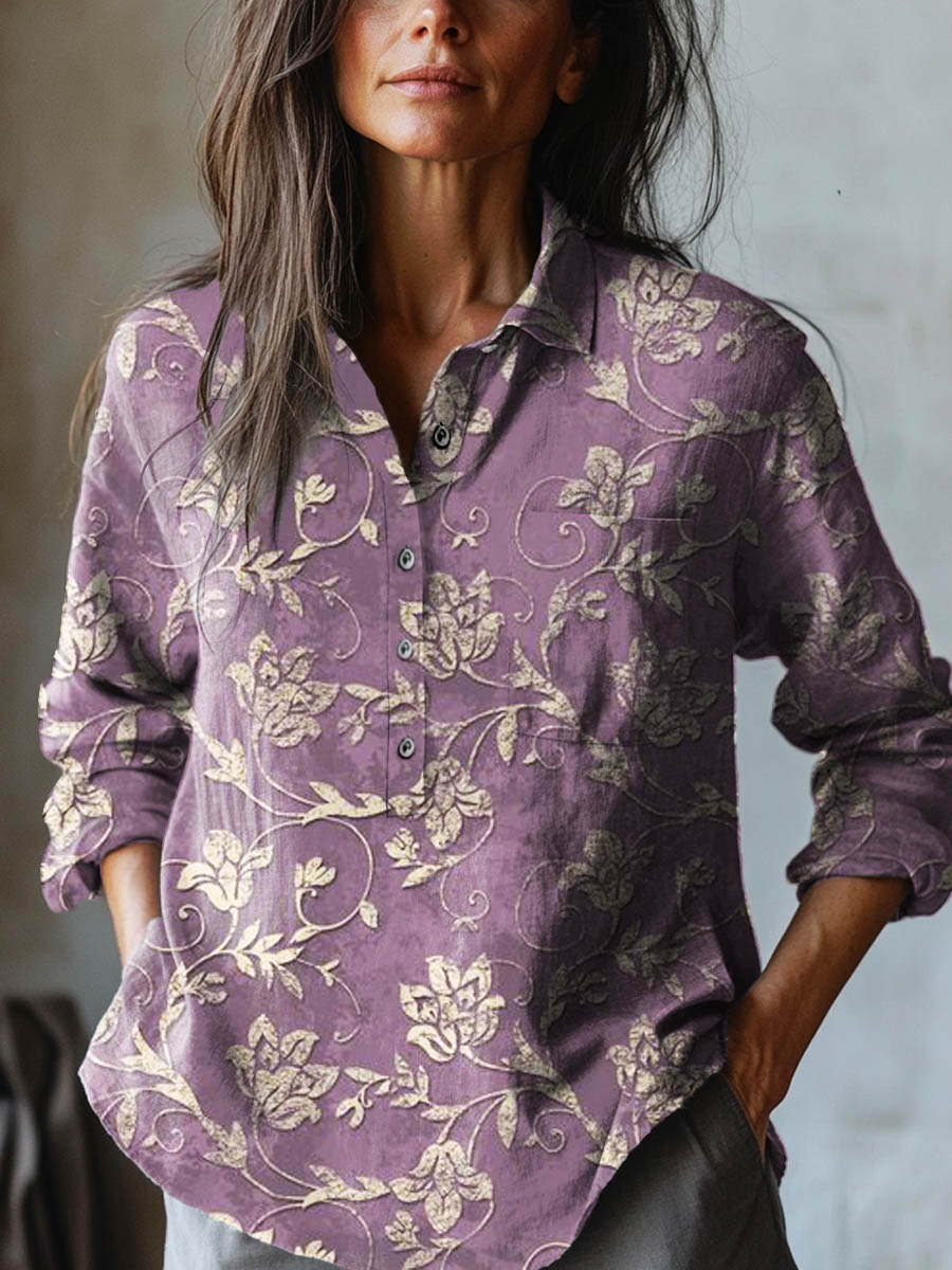 Alba – Camicia di lino con stampa
