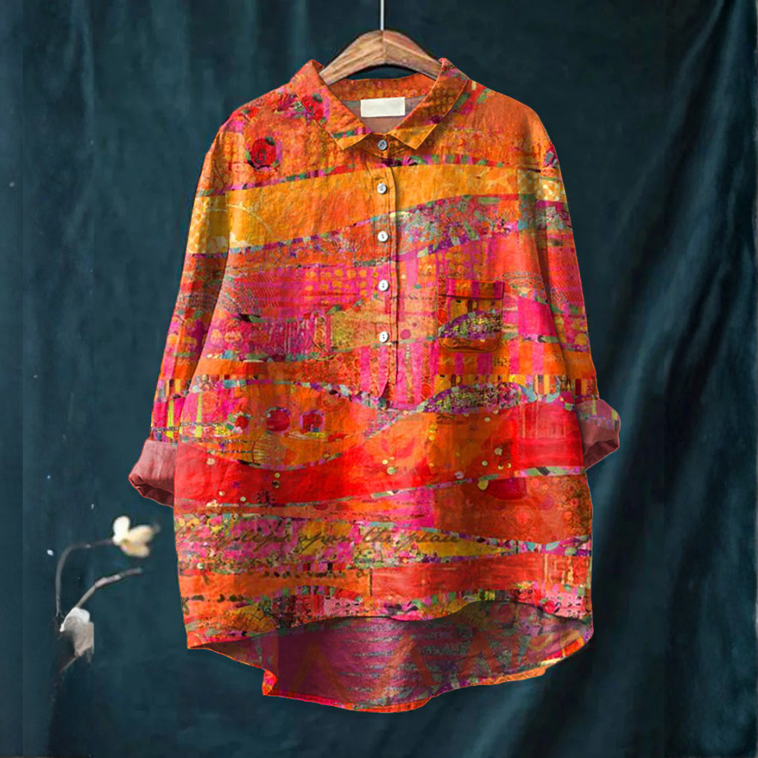 Vanessa – Camicia di lino con stampa